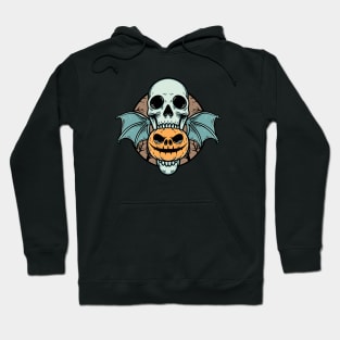 Happy Halloween Skull Bat with Pumpkin Hoodie